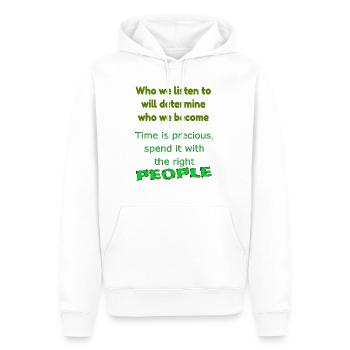 PEOPLE - Sweat à capuche Premium bio Homme - blanc - Devant - Nico (187cm)