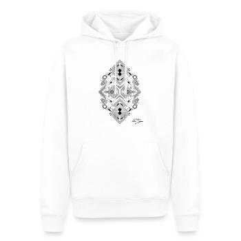 CIRCUIT IMPRIME 1 noir - Sweat à capuche Premium bio Homme - blanc - Devant - Nico (187cm)