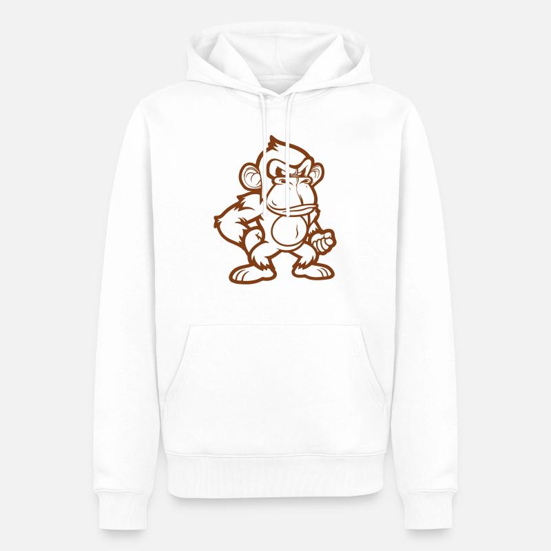 affe comic - Männer Premium Bio Hoodie - Weiß