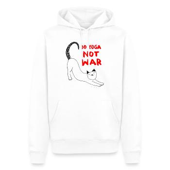 zur Yoga Katze - Männer Premium Bio Hoodie - Weiß - Vorne - Nico (187cm)