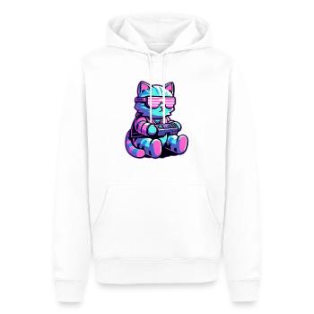 Cooler Katzenspieler - Männer Premium Bio Hoodie - Weiß - Vorne - Nico (187cm)