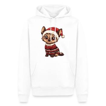 Noël de la hyène - Sweat à capuche Premium bio Homme - blanc - Devant - Nico (187cm)