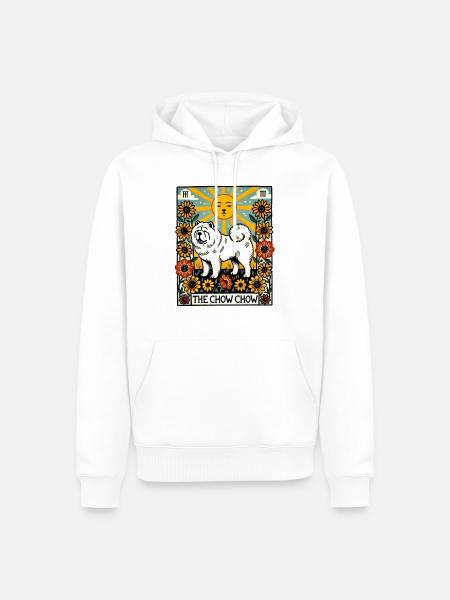 Die Chow Chow Dog Tarotkarte - Männer Premium Bio Hoodie - Weiß