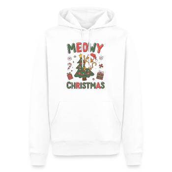 Meowy Christmas - Noël et Chat Fun - Sweat à capuche Premium bio Homme - blanc - Devant - Nico (187cm)