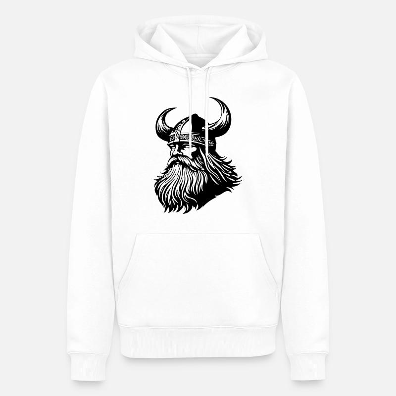 Wikinger Krieger Odin - Männer Premium Bio Hoodie - Weiß