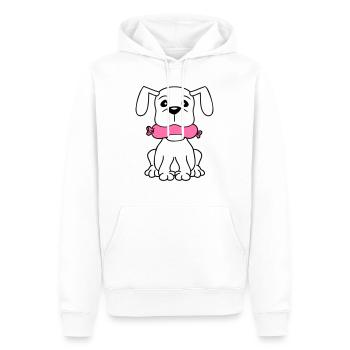 Chien Saucisse Bouche Faim Nourriture Mange Saucisses Sucré - Sweat à capuche Premium bio Homme - blanc - Devant - Nico (187cm)