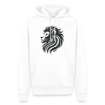 Lion Dessin Animal - Sweat à capuche Premium bio Homme - blanc - Devant - Nico (187cm)