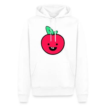 apfel smile - Männer Premium Bio Hoodie - Weiß - Vorne - Nico (187cm)