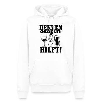Saufen hilft - Männer Premium Bio Hoodie - Weiß - Vorne - Nico (187cm)