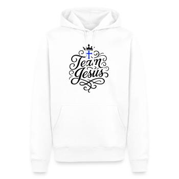 Équipe de la Croix de Jésus - Sweat à capuche Premium bio Homme - blanc - Devant - Nico (187cm)