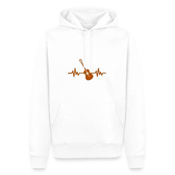 Herzschlag Gitarre - Rock 'n' Roll Punk Band Metal - Männer Premium Bio Hoodie - Weiß - Vorne - Nico (187cm)
