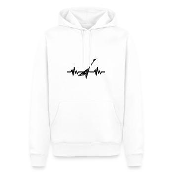 Herzschlag Gitarre - Rock n Roll Punk Band Metal - Männer Premium Bio Hoodie - Weiß - Vorne - Nico (187cm)