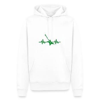 Herzschlag Gitarre - Rock 'n' Roll Punk Band Metal - Männer Premium Bio Hoodie - Weiß - Vorne - Nico (187cm)