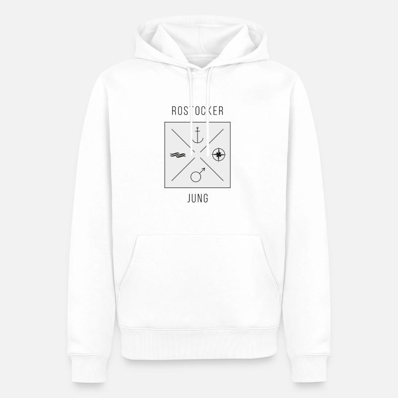 Rostocker Jung - Männer Premium Bio Hoodie - Weiß
