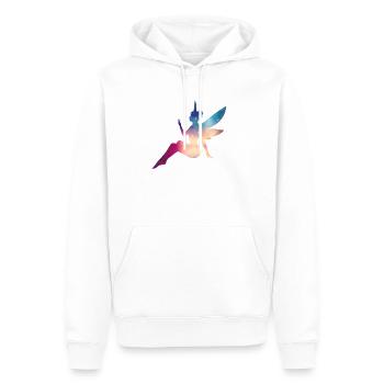 Elfe fée arc en ciel créature mythique coloré magie - Sweat à capuche Premium bio Homme - blanc - Devant - Nico (187cm)