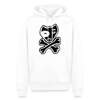Pitbull chien crâne pirate - Sweat à capuche Premium bio Homme - blanc - Devant - Nico (187cm)