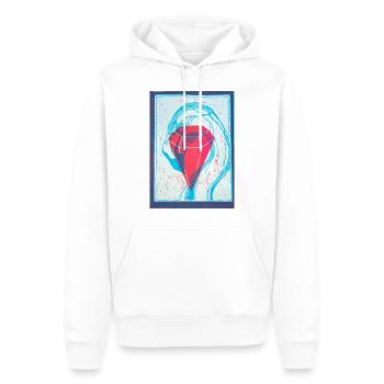 Diamond flamingo - Men’s Premium Organic Hoodie - white - Front - Nico (187cm)