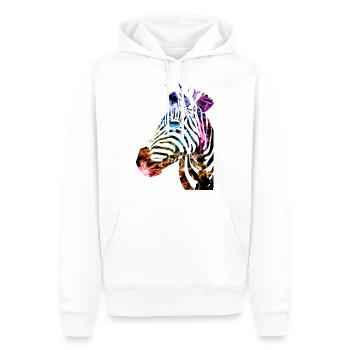 ZEBRA - Men’s Premium Organic Hoodie - white - Front - Nico (187cm)