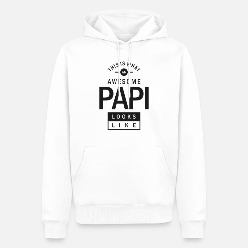 Papi génial - Sweat à capuche Premium bio Homme - blanc