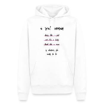 Femme de pouvoir! - Sweat à capuche Premium bio Homme - blanc - Devant - Nico (187cm)