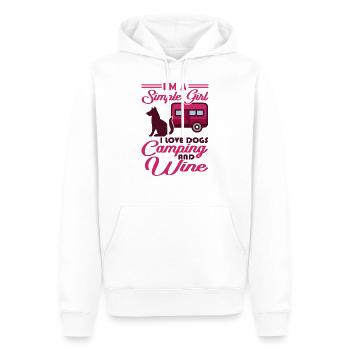 Hunde Camping Und Wein Wohnwagen Urlaub Geschenk - Männer Premium Bio Hoodie - Weiß - Vorne - Nico (187cm)