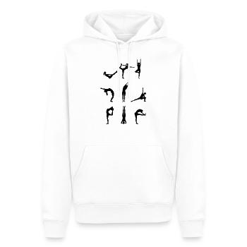 YOGA Positions Salutations de soleil Hatha yoga cadeau - Sweat à capuche Premium bio Homme - blanc - Devant - Nico (187cm)