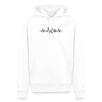 Moto Cross Herzschlag Dirt Bike Motorrad Geschenk - Männer Premium Bio Hoodie - Weiß - Vorne - Nico (187cm)