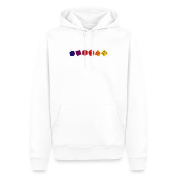 RPG Würfel Dice Dragons CUBE CHAIN Shirt - Men’s Premium Organic Hoodie - white - Front - Nico (187cm)