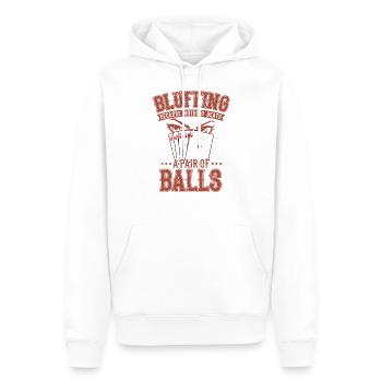 POKER BLUFF Kartenspieler Geschenk - Männer Premium Bio Hoodie - Weiß - Vorne - Nico (187cm)
