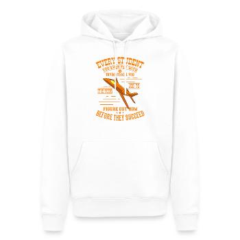 TRY TO KILL YOU Piloten Geschenk Für Fluglehrer - Männer Premium Bio Hoodie - Weiß - Vorne - Nico (187cm)
