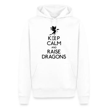 Keep calm dragons - Sweat à capuche Premium bio Homme - blanc - Devant - Nico (187cm)