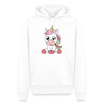 Licorne - Licorne - Sweat à capuche Premium bio Homme - blanc - Devant - Nico (187cm)