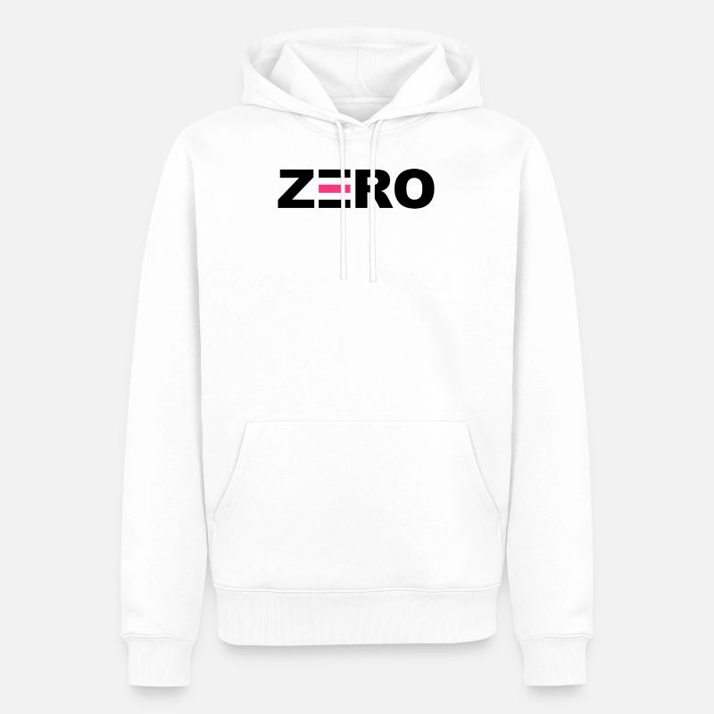 Zéro - Sweat à capuche Premium bio Homme - blanc