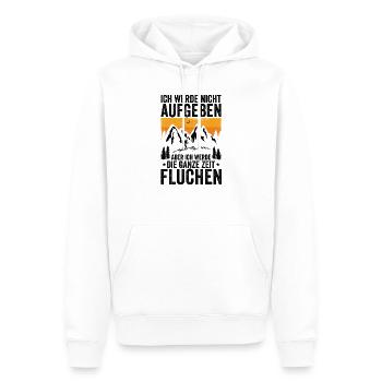 Ich werde nicht Aufgeben aber.. Fluchen Wandern - Männer Premium Bio Hoodie - Weiß - Vorne - Nico (187cm)