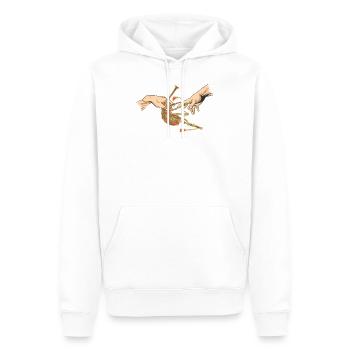 Cornemuse Musique Cornemuse Ecosse - Sweat à capuche Premium bio Homme - blanc - Devant - Nico (187cm)