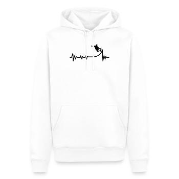 Heartbeat Skater Skateboard Skate pipe - Men’s Premium Organic Hoodie - white - Front - Nico (187cm)