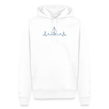 HERZSCHLAG Segeln Segler Schiff Yacht Boot blau - Männer Premium Bio Hoodie - Weiß - Vorne - Nico (187cm)