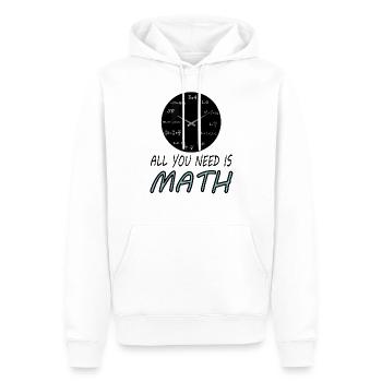 Mathématiques mathématiques - Sweat à capuche Premium bio Homme - blanc - Devant - Nico (187cm)