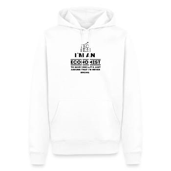 Je suis un économiste, j’ai toujours raison - Drôle d’Economis - Sweat à capuche Premium bio Homme - blanc - Devant - Nico (187cm)
