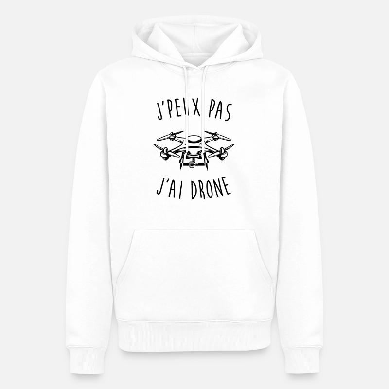 J'peux pas j'ai drone - Sweat à capuche Premium bio Homme - blanc