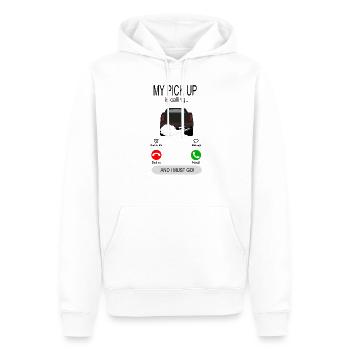 My Pick Up is calling - Truck - Auto - Diesel - Men’s Premium Organic Hoodie - white - Front - Nico (187cm)