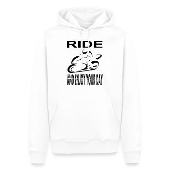 Motorrad fahren Motorräder Sprüche Geschenk Moto - Männer Premium Bio Hoodie - Weiß - Vorne - Nico (187cm)