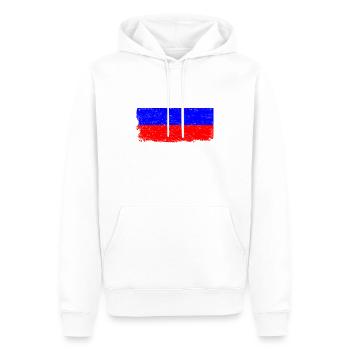 DRAPEAU RUSSIE Cadeau Drapeau de la Russie pour РОССИЯ - Sweat à capuche Premium bio Homme - blanc - Devant - Nico (187cm)