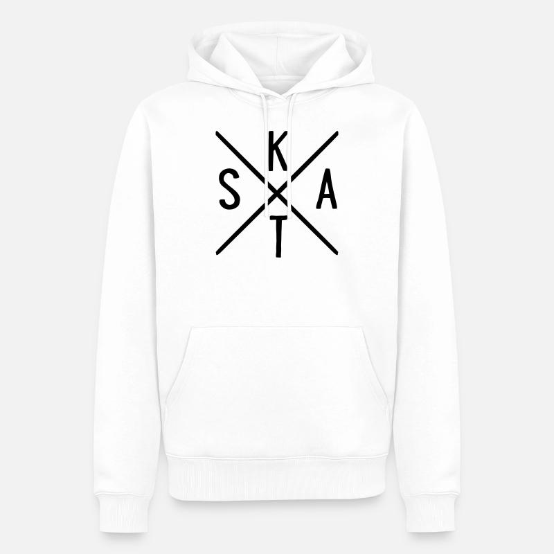 SKAT - Männer Premium Bio Hoodie - Weiß