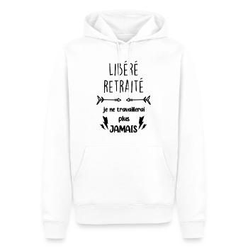 Libéré Retraité Je ne travaillerai plus jamais - Sweat à capuche Premium bio Homme - blanc - Devant - Nico (187cm)