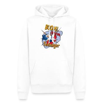 Gamer PC game gaming zocken Teenager 12 Jahre alt - Männer Premium Bio Hoodie - Weiß - Vorne - Nico (187cm)