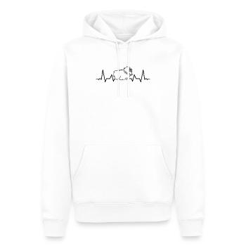 Cobaye battement cardiaque cobaye - Sweat à capuche Premium bio Homme - blanc - Devant - Nico (187cm)