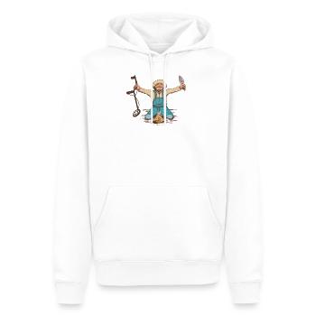 Drôle de sonde accessoires Détecteur de métaux - Sweat à capuche Premium bio Homme - blanc - Devant - Nico (187cm)