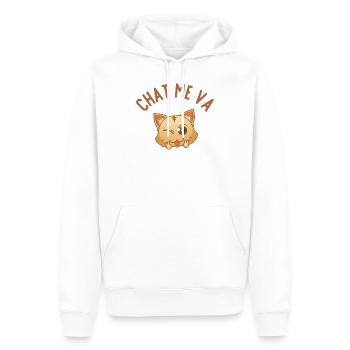 Chat me va - Sweat à capuche Premium bio Homme - blanc - Devant - Nico (187cm)