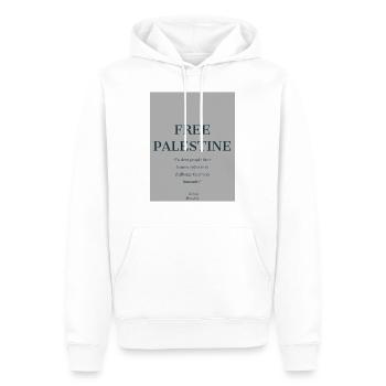 Free Palestine - Men’s Premium Organic Hoodie - white - Front - Nico (187cm)